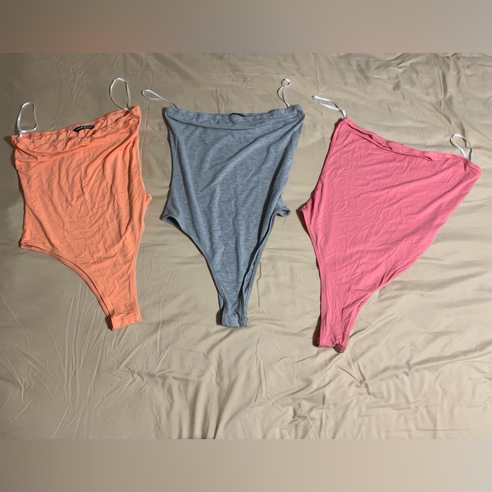 SHEIN Bodysuit Bundle - Orange, Gray, Pink
